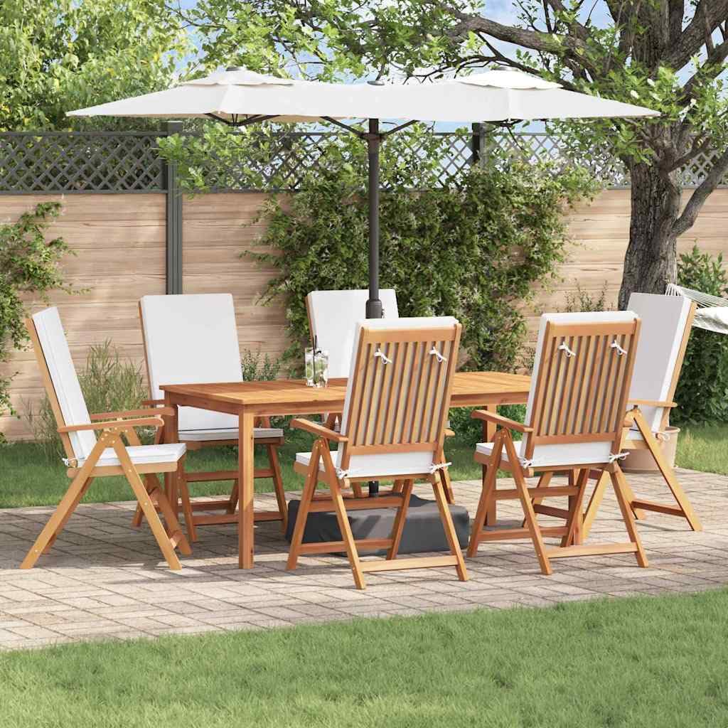 Set da 6 Sedie da Giardino in Legno di Teak 57x71,5x104 cm | Sedie reclinabili multiposizione per pranzo e relax all'aperto in terrazzo, balcone o veranda.