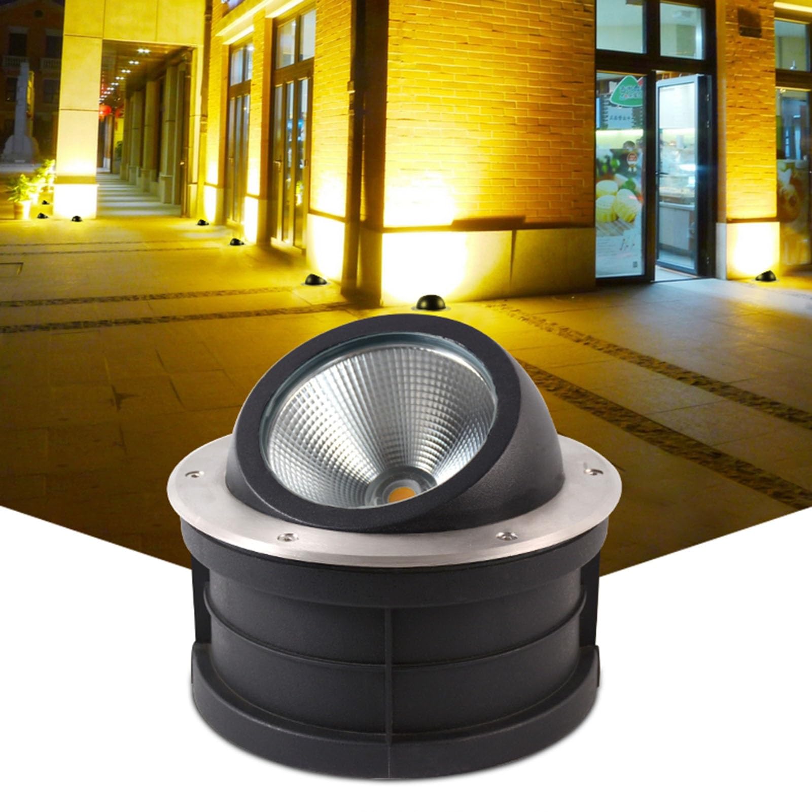 Reflektory Ogrodowe Led Do Ogrodu, Lampy Ogrodowe Do Wkopania W Ziemię, Lampy Podłogowe Z Regulacją Kąta Nachylenia, Wodoodporna Lampa Podłogowa Ip67, Okrągła Lampa Ogrodowa Led Ze Stali Nierdzewnej,