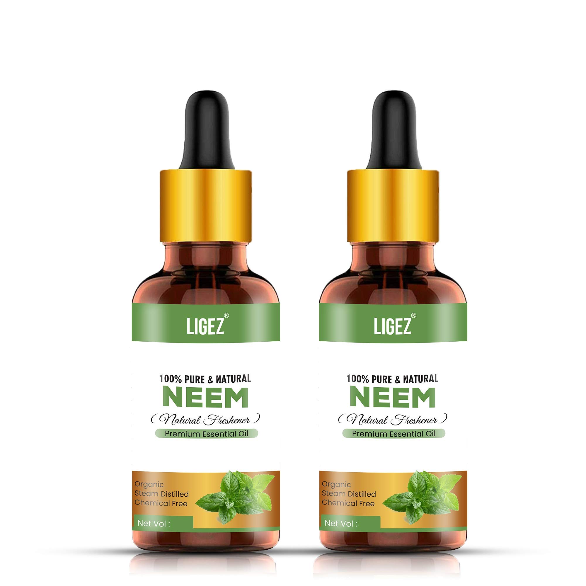 Ligez Pure Neem Oil for Hair & Skin - Remove pimples, acne and cure any fungal infection from skin (Pack of 2) (10ml)