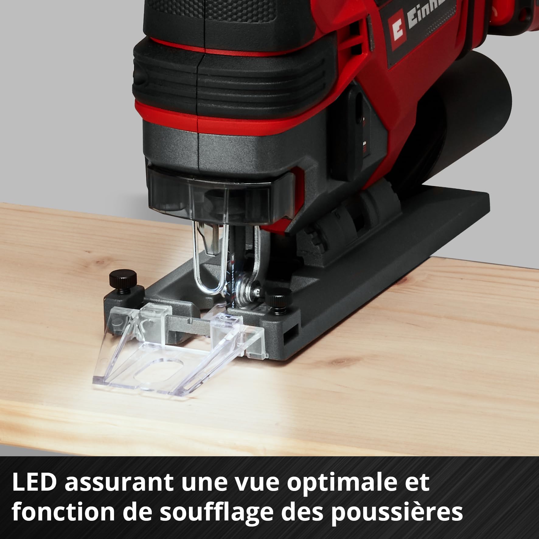 Einhell Scie sauteuse sans fil TE-JS 18/100 Li-Solo Power X-Change (18 V, profondeur de coupe 100 mm dans le bois, hauteur de course 26 mm, coupes en biais jusqu’à 45°, avec lame, sans batterie)
