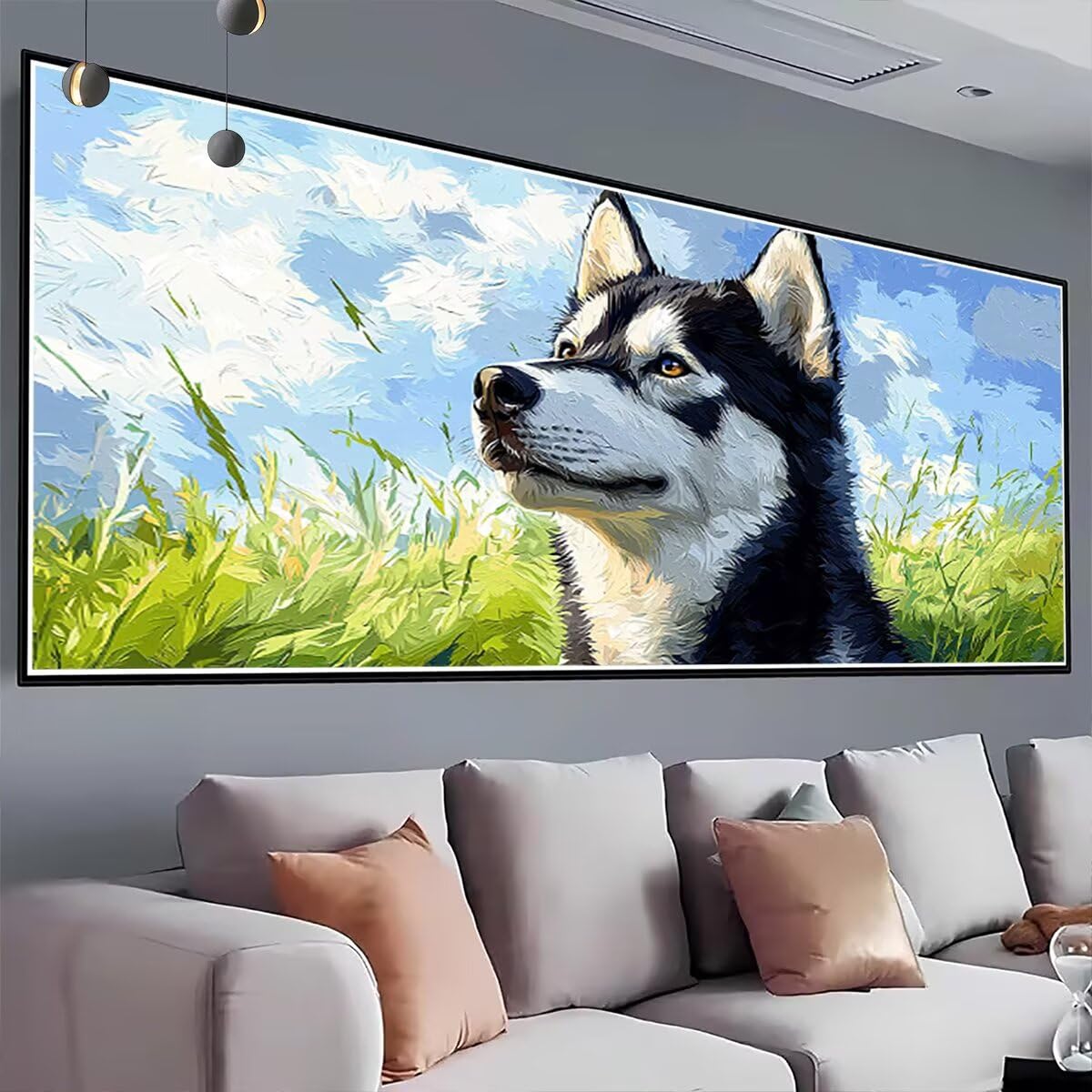 Malowanie diamentami zwierzęta, pies malarstwo diamentowe duży rozmiar 220 x 100 cm, DIY kryształowy diament sztuka diamentowa malarstwo dżetów haft rzemiosło zestaw do dekoracji jesiennych T-62