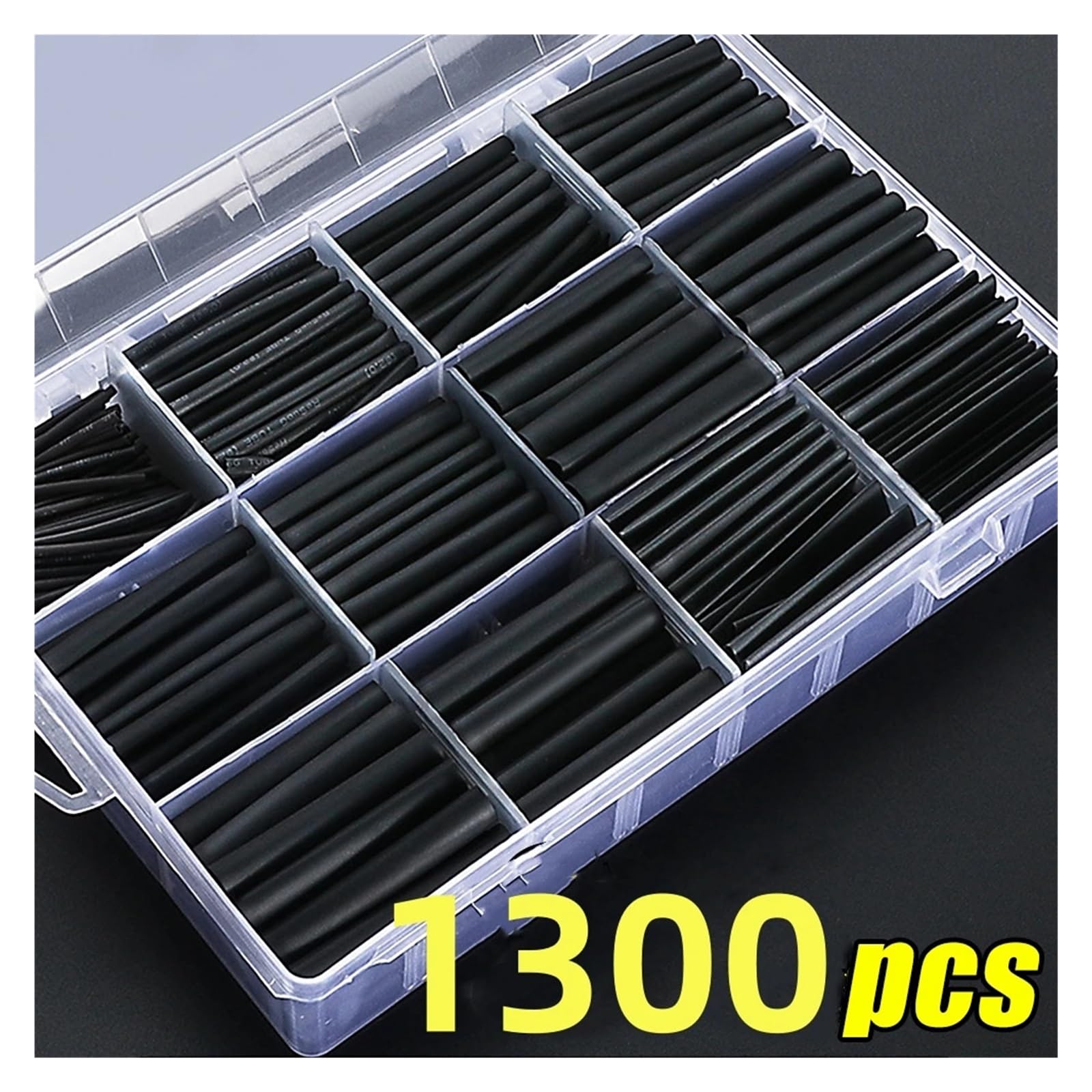 Kit surtido de manguitos Tubo termorretráctil, envoltura Cable conexión eléctrica, aislamiento, 13000/127 Uds(1300pcs- box)