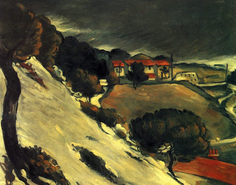 Lámina Cezanne Down The Hill mate mediana para renovar la decoración de tu oficina