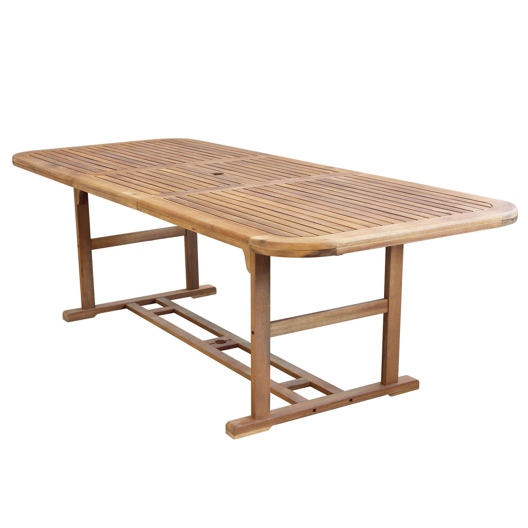 milani home Tavolo Rettangolare Allungabile in Legno di Acacia 180/240 X 100 per Esterno Giardino Portico Ristorante Bar Hotel Albergo