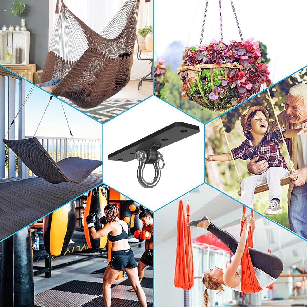 Dolibest Ceiling Mount Swing Hanger Heavy Duty Swing Set Hook for Porch Swing Hammock Chair Yoga Silk Suspension Straps Gymnastic Ring, Wall Anchor for Resistance Bands (900LB) - Image 7