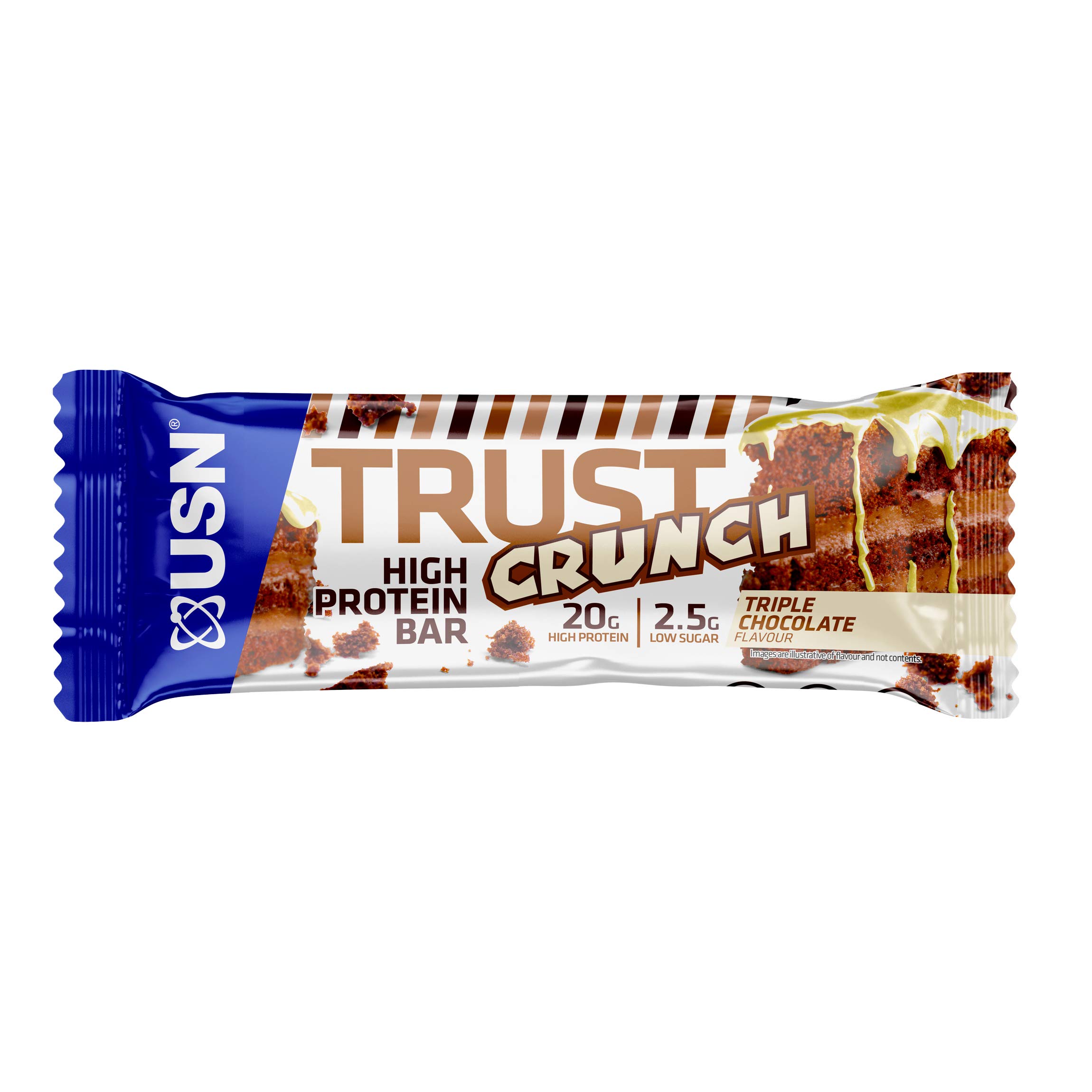 USN Lot de 12 Trust Crunch Triple Chocolat 60g