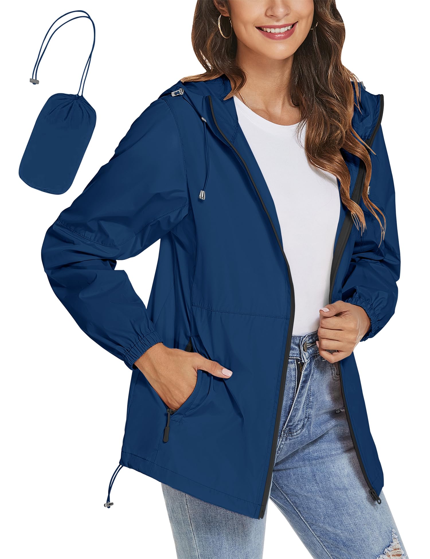 TCOT Womens Rain Jackets Waterproof Windbreaker Jackets lightweight Portable Rain Coat