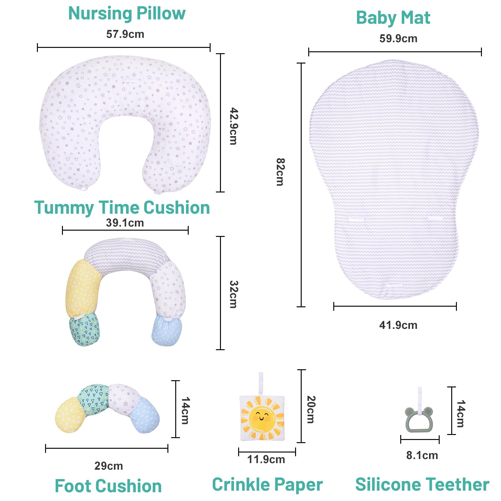 MIIMER 4-in-1 Tummy Time & Nursing Pillow with High, Firm, Large Area, Detachable Seated Support Cushion - Image 3