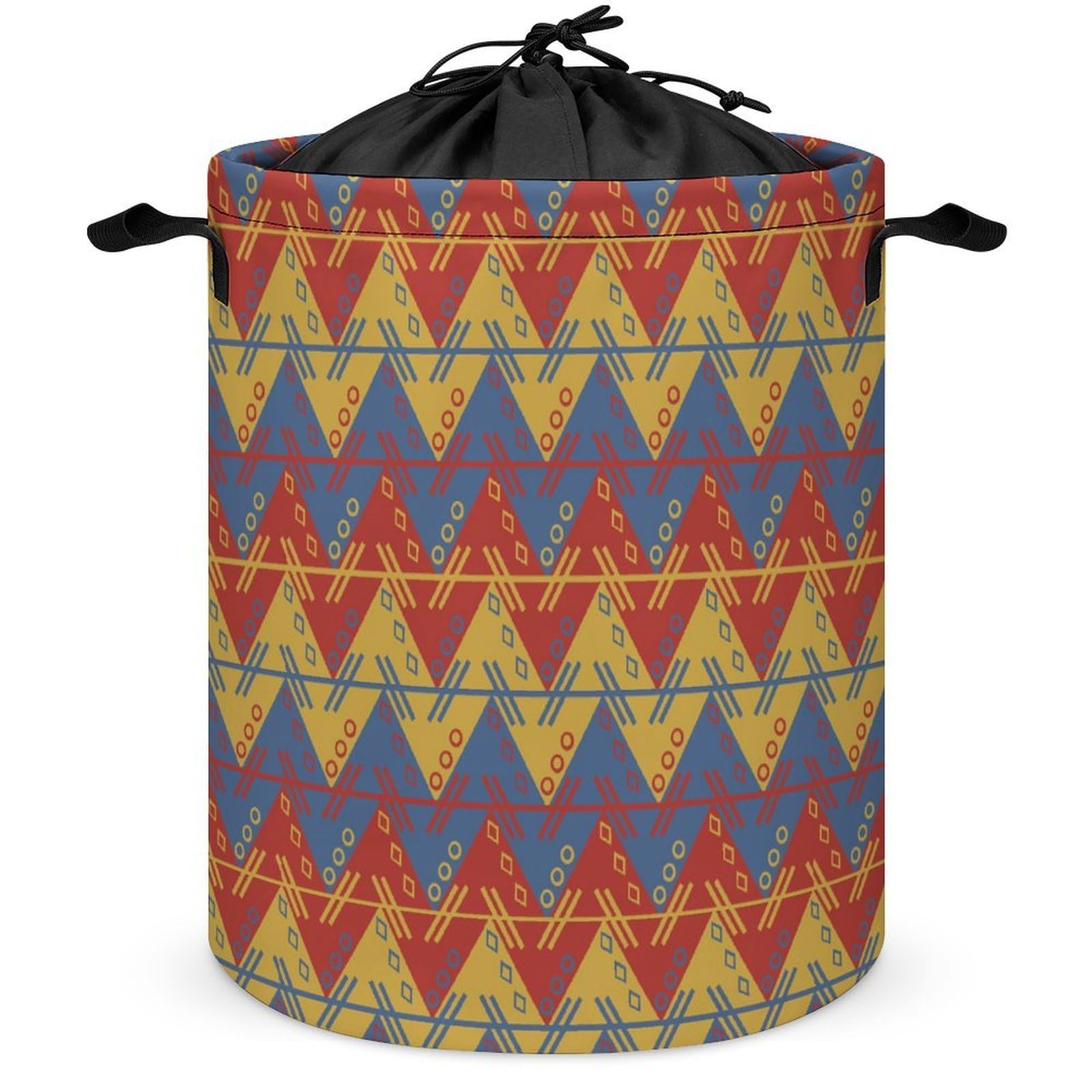 Qjjinxior Drawstring Laundry Hamper, Native American Laundry Basket, Washing Basket with Handle