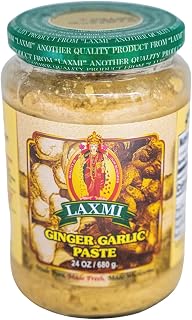 Laxmi Ginger Garlic Paste 24oz - Authentic Indian Cooking Essential, Fresh Pure Marinade for Meats & Recipes