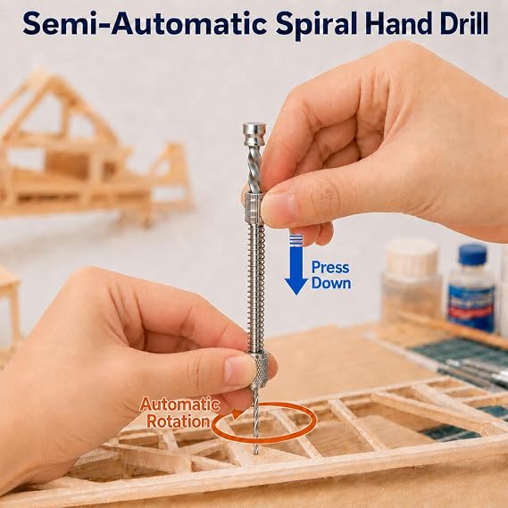 Linkstyle Mini Hand Drill Set, 20PCS HSS Twist Bits (0.3–1.6mm), Adjustable Pin Vise Hand Drill for Precision Drilling, Model Making, Electronics, Wood & DIY