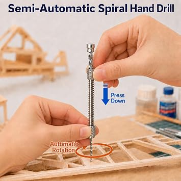Linkstyle Mini Hand Drill Set, 20PCS HSS Twist Bits (0.3–1.6mm), Adjustable Pin Vise Hand Drill for Precision Drilling, Model Making, Electronics, Wood & DIY