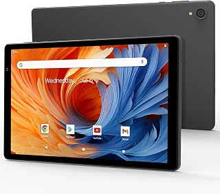 ApoloSign Android 13 Tablet, 10.1" Touch Screen Tablets with Octa-core Processor, 5000mAh Battery, Display, Large Storage, 128GB ROM via TF, WiFi, BT 5.0, Dual Camera, Split Screen Support (Gray)