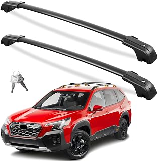 FengYu 330lbs Roof Rack Cross Bars for Subaru Forester Wilderness 2022-2026 | Heavy Duty Lockable All-Metal Aluminum Roof Aluminum Roof Rails Crossbars Black Rooftop Cargo Luggage