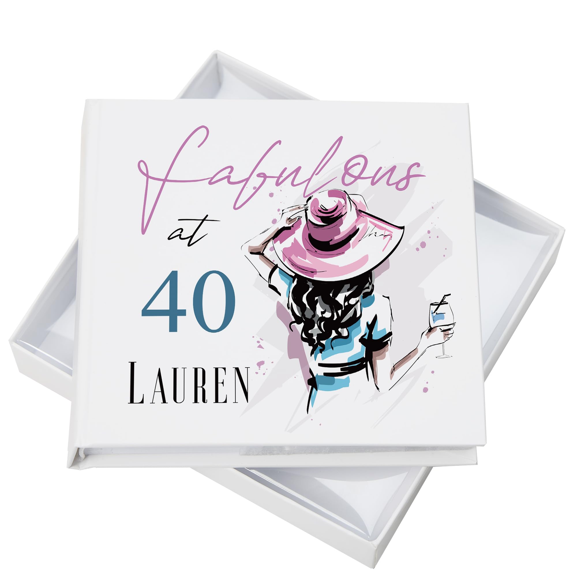 Ukgiftstoreonline White Personalised Fabulous At Any Age Birthday Photo Album Gift 18Th, 21St, 30Th, 40Th, 50Th, 60Th