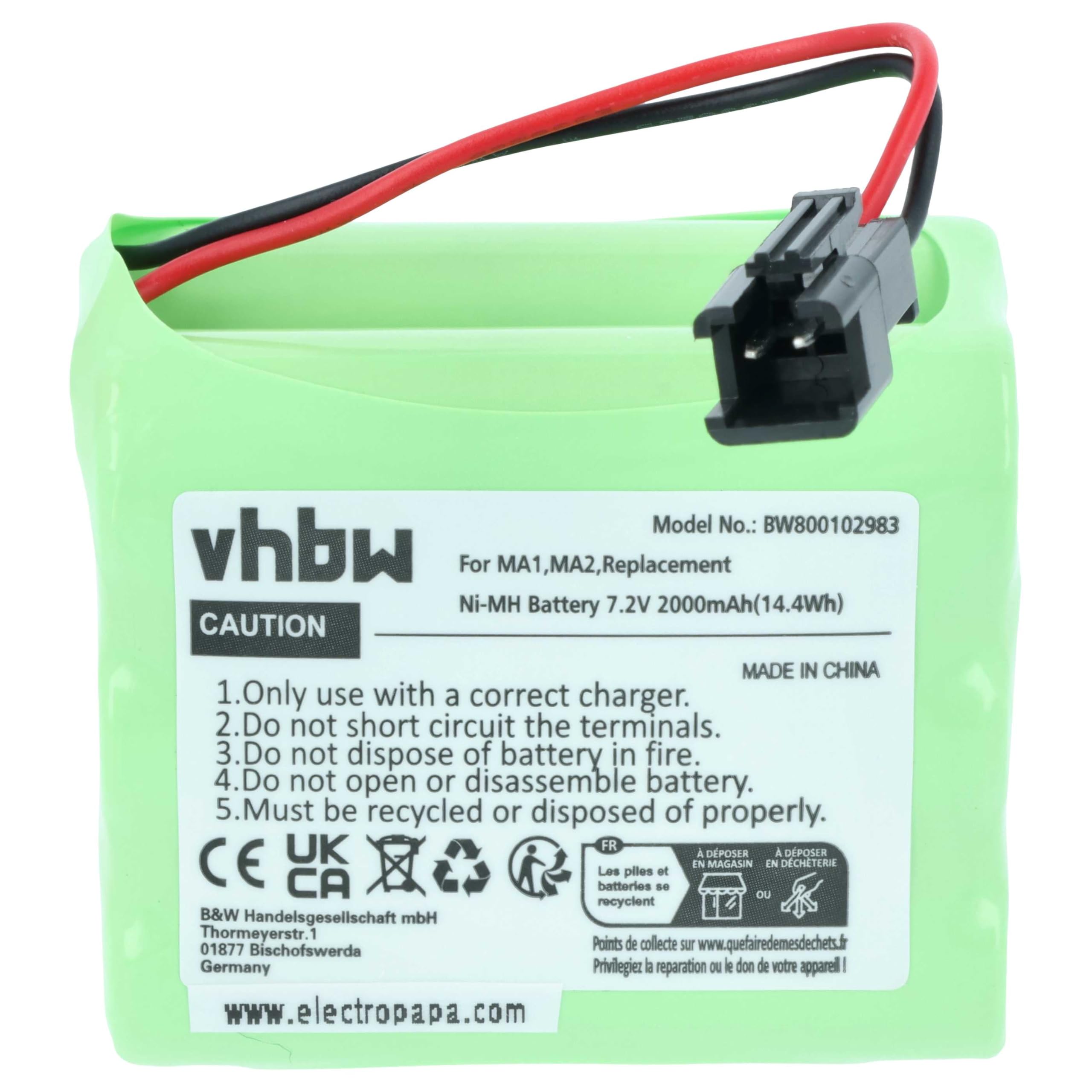 vhbw Batterie Compatible avec Tivoli Pal | iPal radio (2000mAh, 7,2V, NiMH)