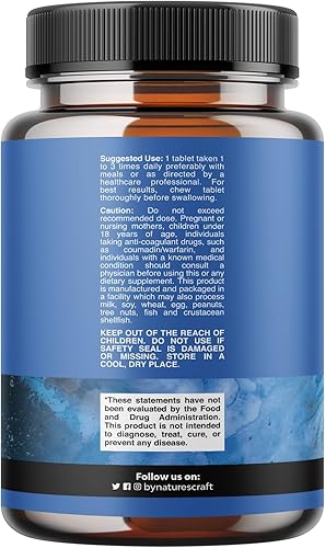 Miniatura 2 de Natures Craft Vitamina D3 con suplemento K2 MK7 – Vitamina D3 2000 UI tabletas y K2 para apoyo inmunológico, salud ósea, salud cardíaca, apoyo