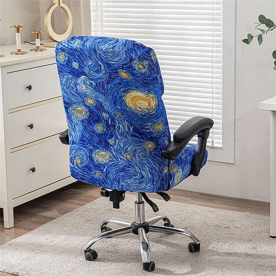 Miniatura 5 de Fundas elásticas para sillas  Fundas deslizables duraderas con cremallera para escritorio de computadora, sillas universales para juegosoficina, 05