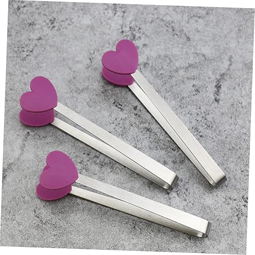 Miniatura 8 de Decoración japonesa Mini Utensilios de cocina Decoración de corazón Pinza de queso de metal Pinzas para aperitivos pequeños Pinzas para muffins