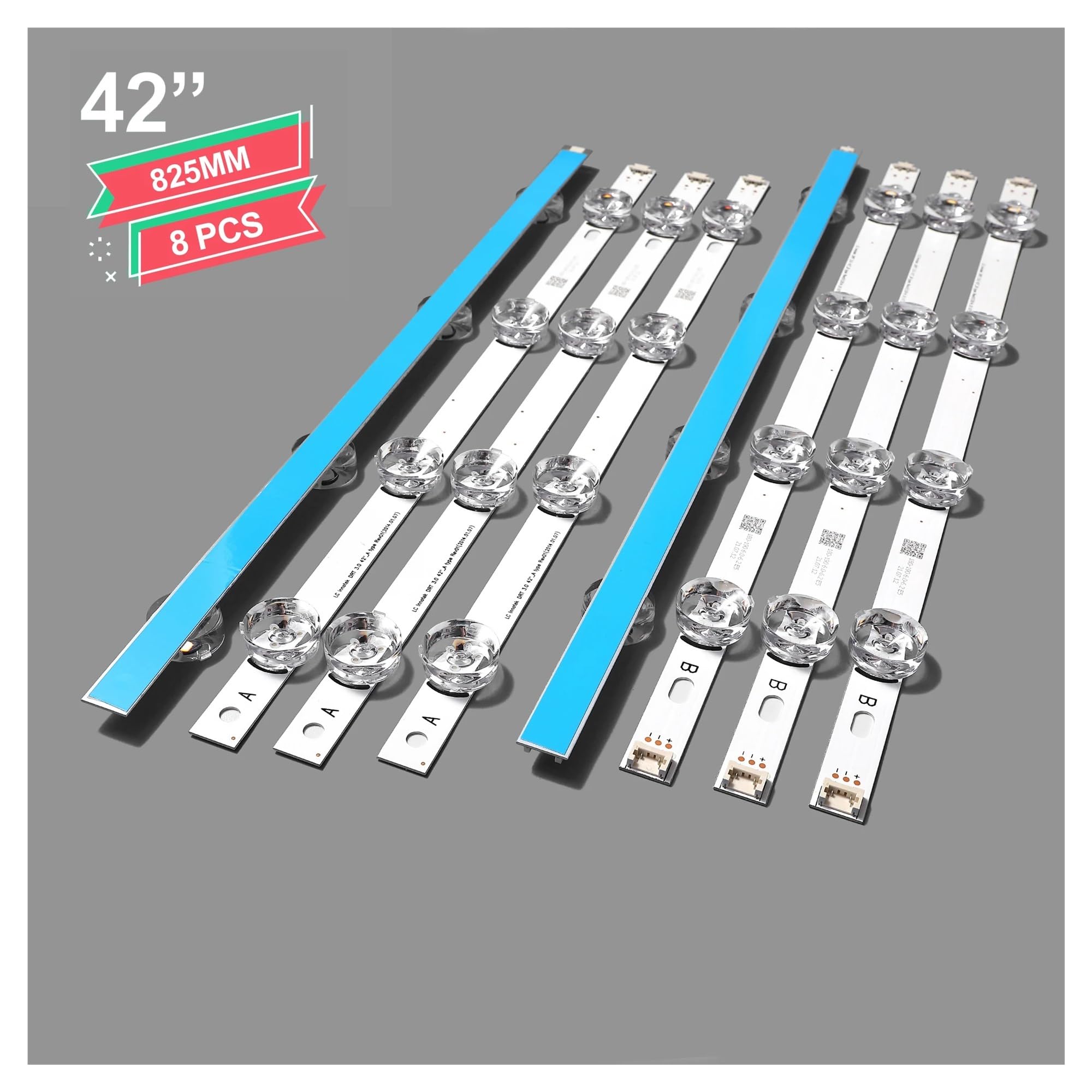 Kit De 8 Tiras LED De Repuesto Para LG 42LB5500, 42LB560 Y 42LB5800 - Compatible Con Innotek DRT 3.0, Tipo A Y B