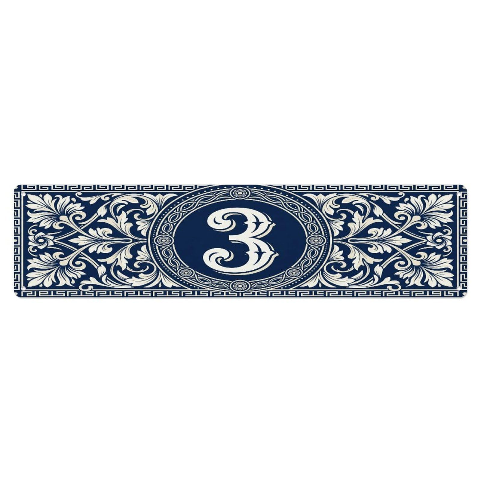 Fqcyn Style Metal Tin Sign Vintage House Door Number 3