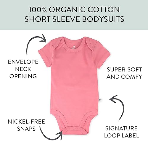 Miniatura 3 de Honestbaby 10-Pack Short Sleeve Bodysuits One-Piece 100% Organic Cotton for Infant Baby Boys, Girls, Unisex