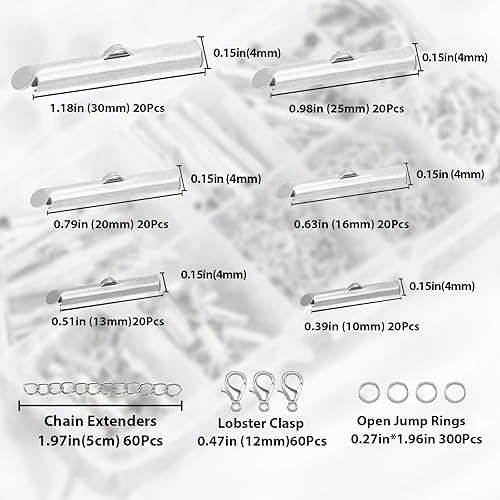 Miniatura 10 de EuTengHao Cierre deslizante de todos los tamaños para cuentas con extremos de tubo deslizante con anillo de salto abierto, cierre de langosta,