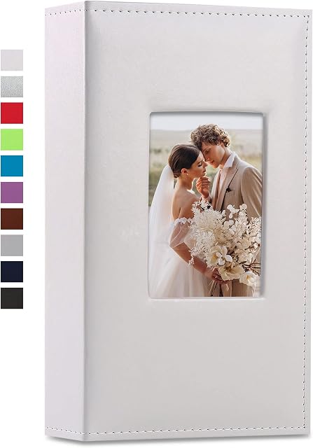 Vienrose Photo Album 4x6 300 Photos Leather Cover Extra Large Capacity Picture Book with Pockets for Wedding Family Anniversary Baby