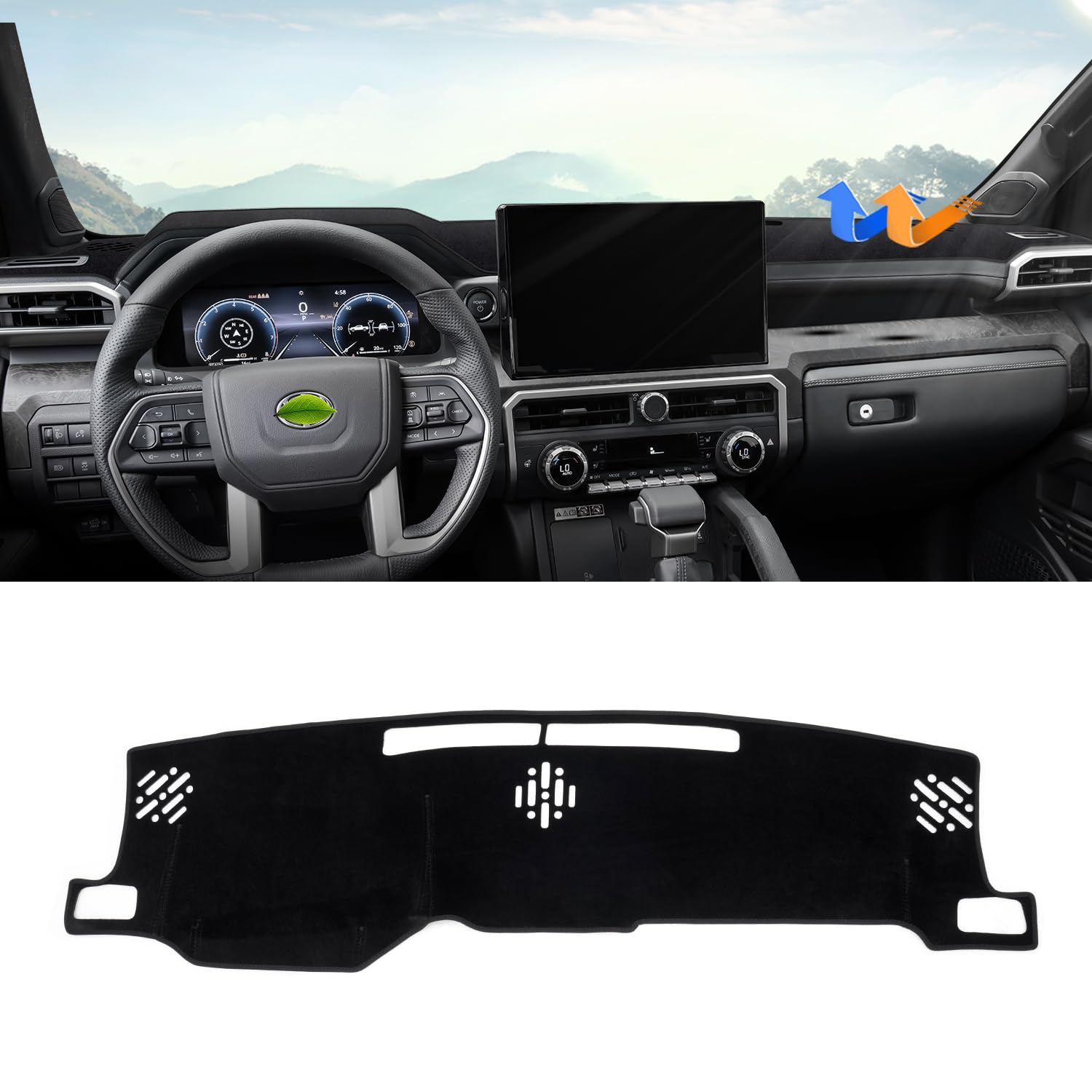 Autorder Dashboard Cover Mat for 2024 2025 Toyota Tacoma Accessories Dash Cover Upgrade Velvet Dash Mat UV Rays Protector
