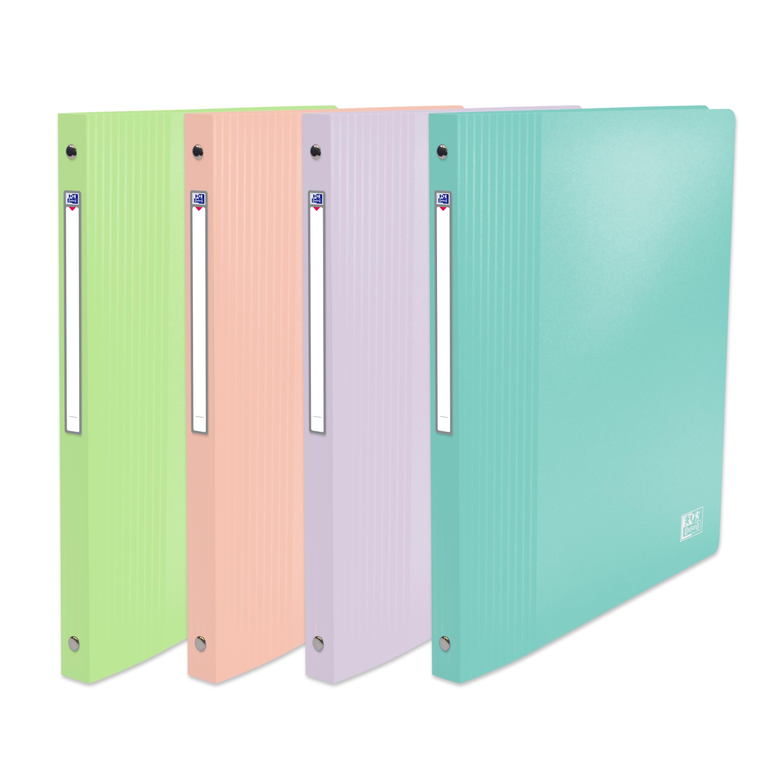 OXFORD Pack of 4 A4 Four Ring Binder 20mm Assorted Pastel Colours
