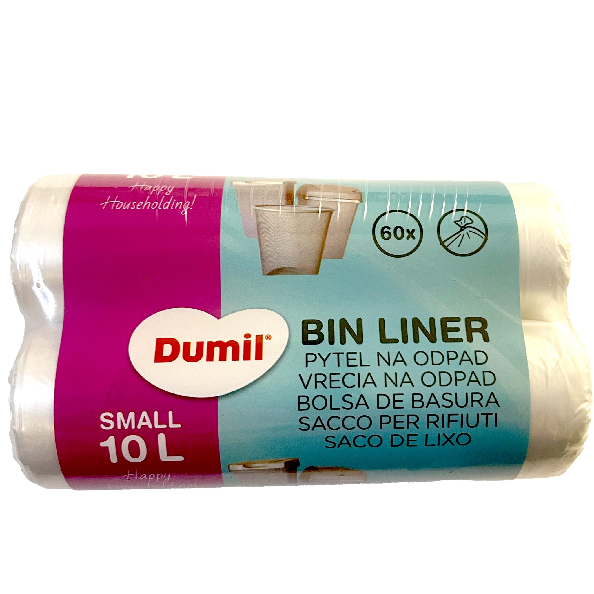 Typlastics, sacchetti per la spazzatura commerciali, da 7 a 10 litri, in rotolo perforato all'ingrosso, per ufficio, casa, ufficio 24x24 (inch) Clear