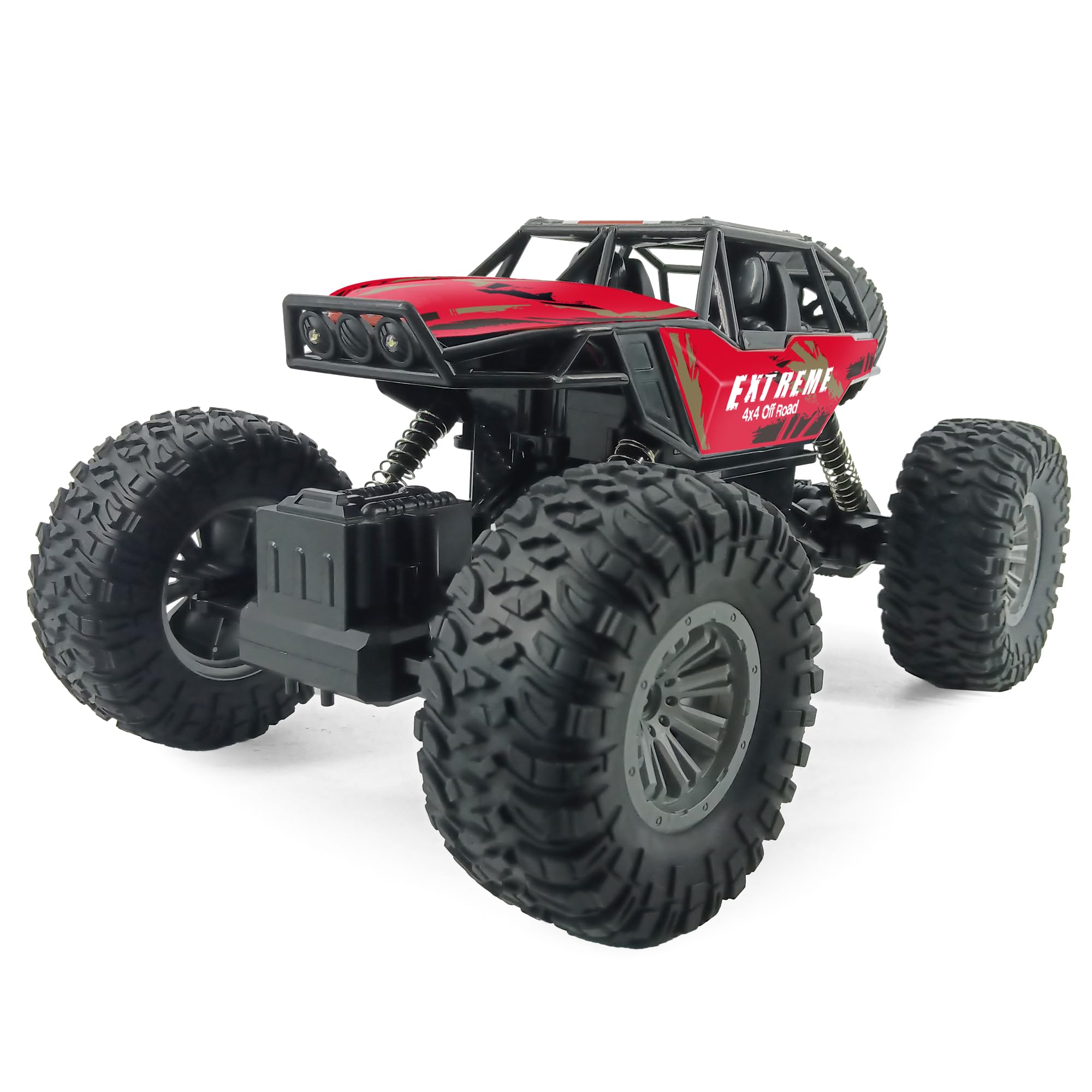 TURBO CHALLENGE - 4X4 Chenille - Extreme 4x4-090194 - Voiture Télécommandée - Rouge - 1/12 - Prêt à Rouler - Batterie Rechargeable et Piles incluses - Métal - À Partir de 6 Ans