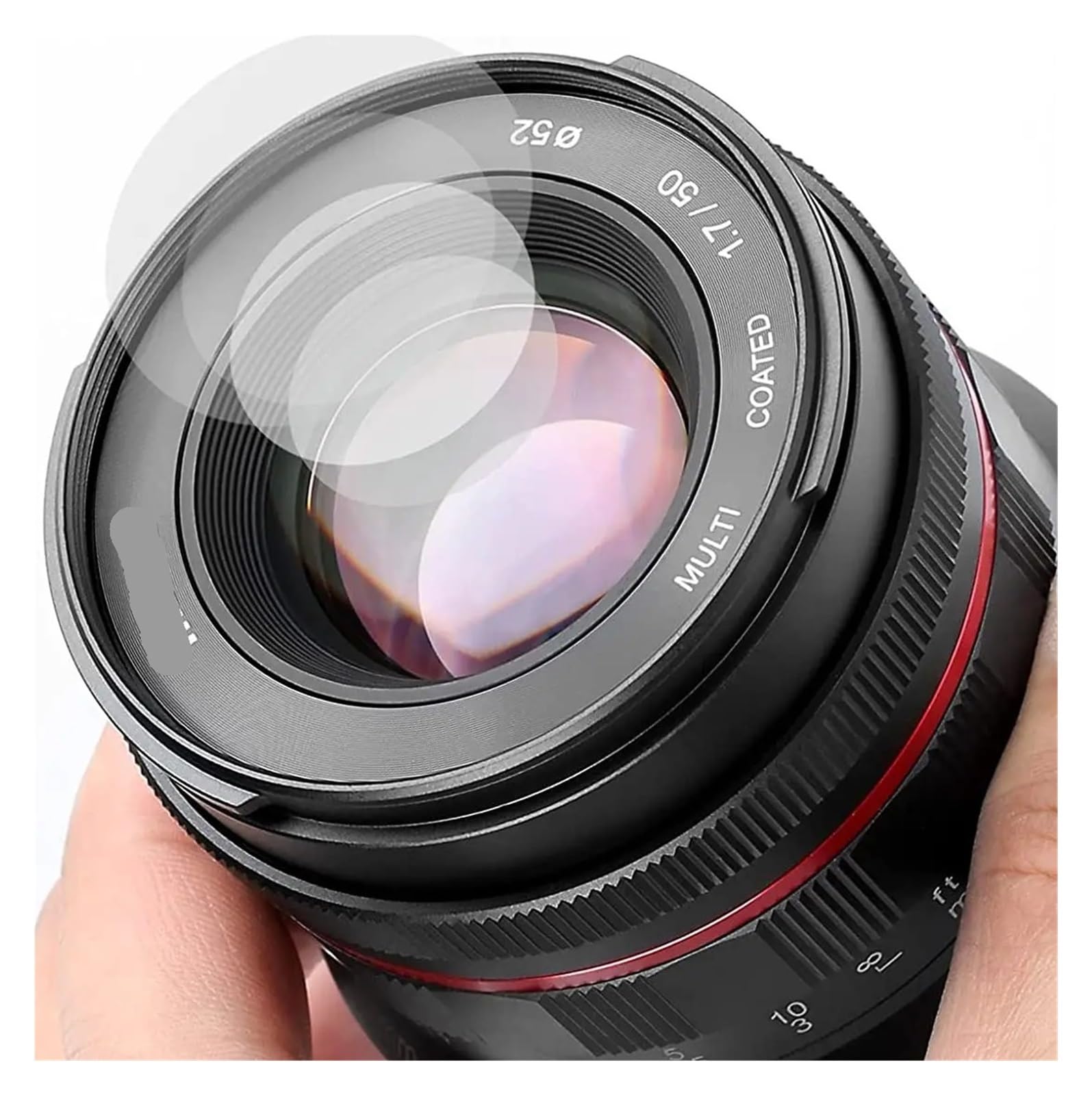 Objetivo 50mm F1.7 MF, Compatible con Sony, Montura FE E | Objetivo full frame para cámaras sin espejo, A7RIII A7III A7RIV A7IV A7 A9, filtro 52mm, 6 hojas
