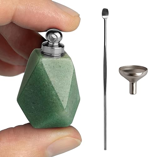 Miniatura 1 de BOHO GARDEN Urna de recuerdo de cristal, contenedor pequeño para cenizas, urnas conmemorativas hechas de material de cristal real, incluye cuchara,