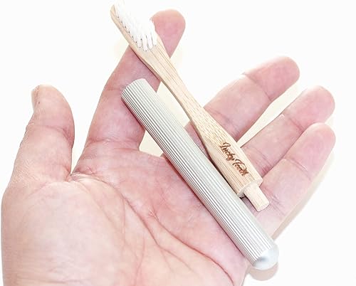 Miniatura 5 de Cepillo de dientes de bambú reemplazable, mango de aluminio, cerdas suaves (cerdas blancas de aluminio)