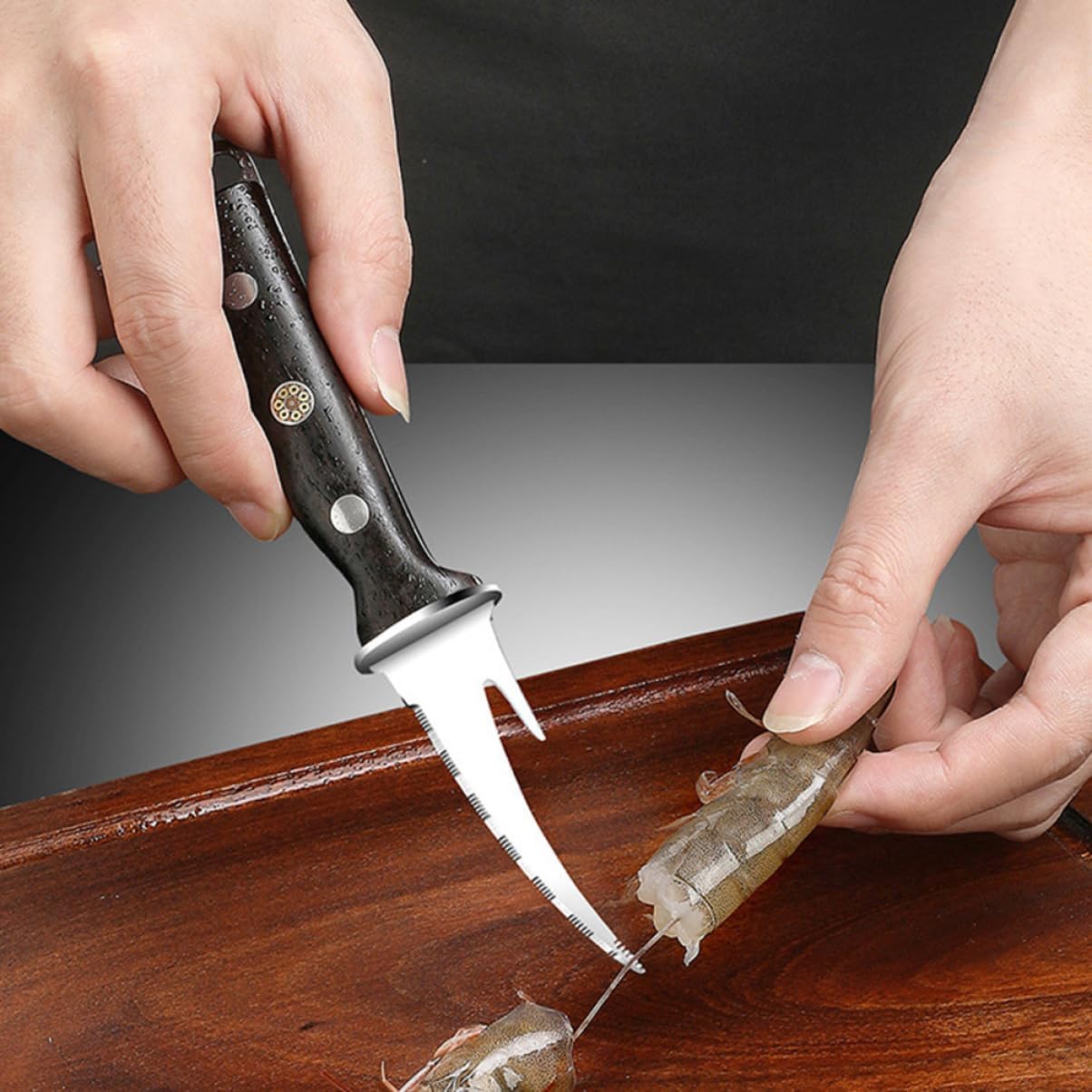 Stainless Steel Shrimp Line Cutter Tool Compact Design Seafood Deveiner Cleaner Easy to Use Kitchen Gadget for Shrimp Preparation