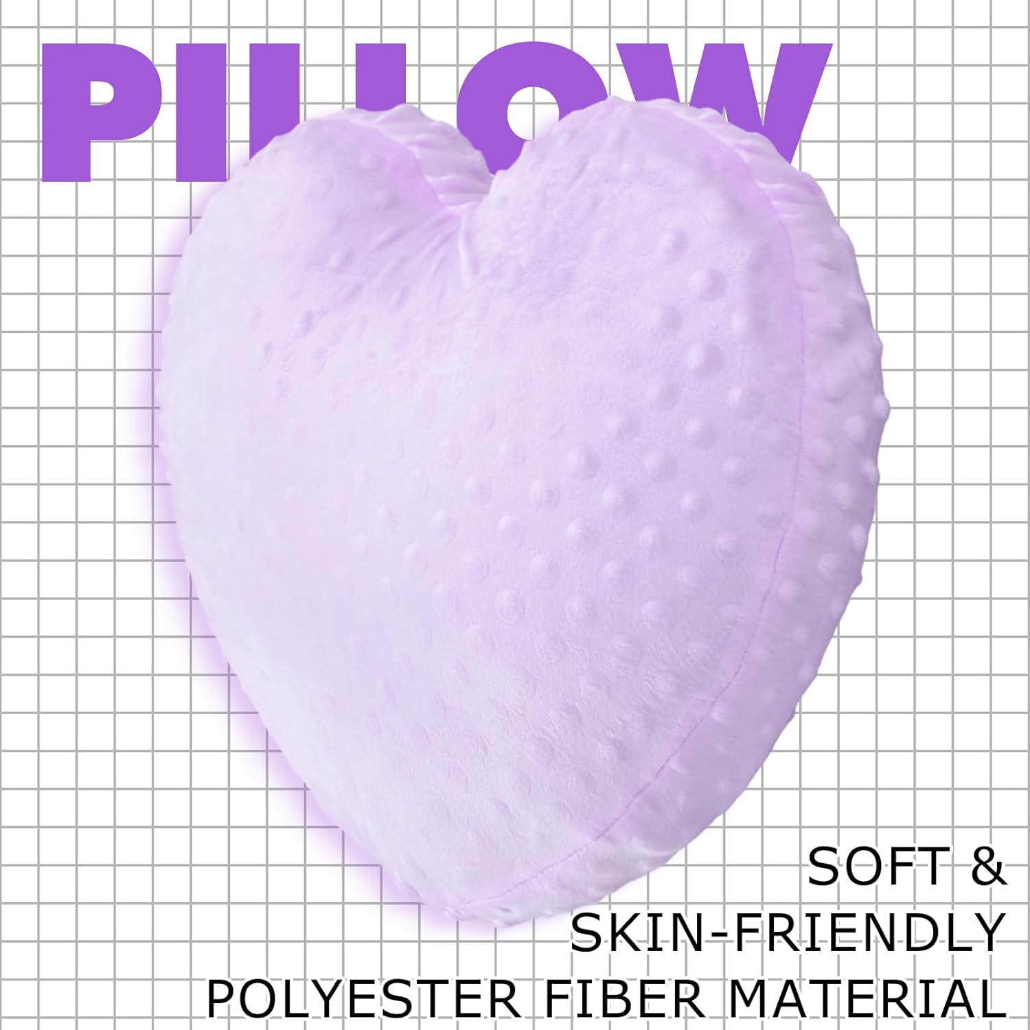 Weighted Sensory Pillow Glass Bead Calming Hug Pillow Gifts for Women Wife Anxiety & Stress Relief Heart Shaped 12x12 Cooling Cushion for Adults Relaxation Gift(Purple)