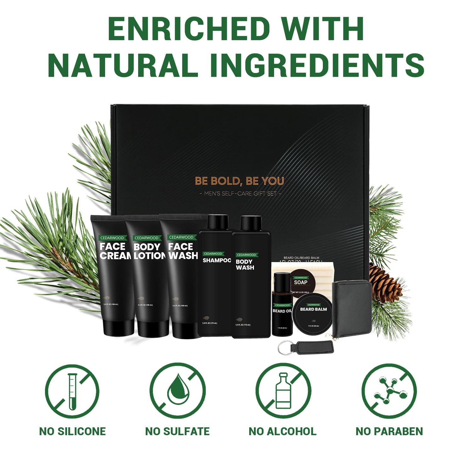 Rinse & Robust 10-Piece Men's Grooming and Beard Care Gift Set