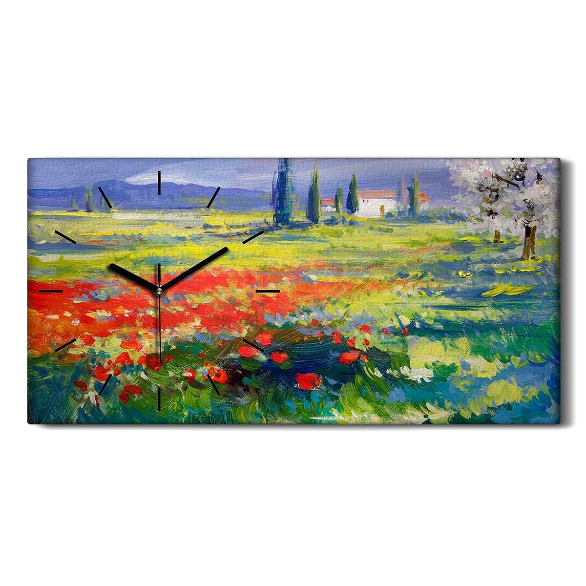 Horloge sur Toile Déco Salon et Chambre Ambiance Printanière