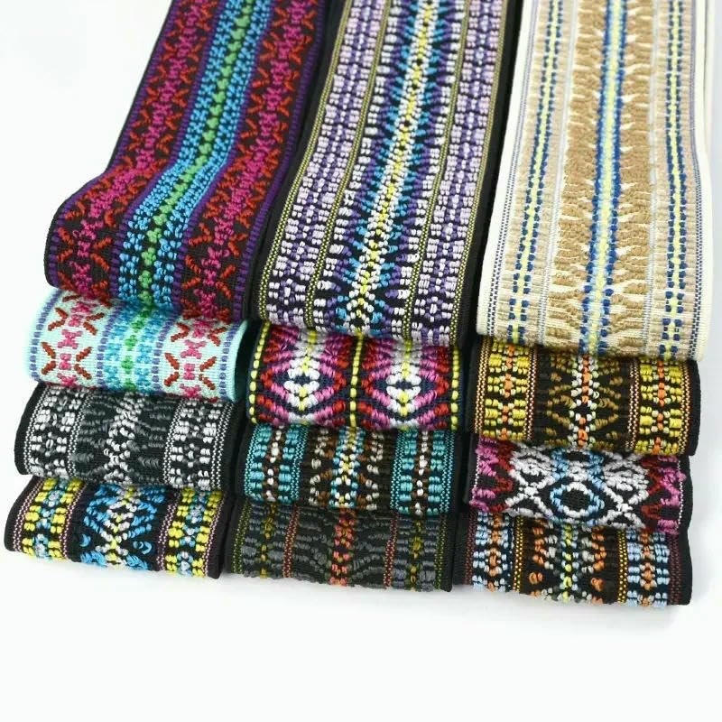Cinta elástica de jacquard de colores de 2, 3 y 5 m (50 mm) para ropa, faldas, pantalones, cinturones, accesorios de costura DIY - 08-50 mm - N.° EB115-5 metros