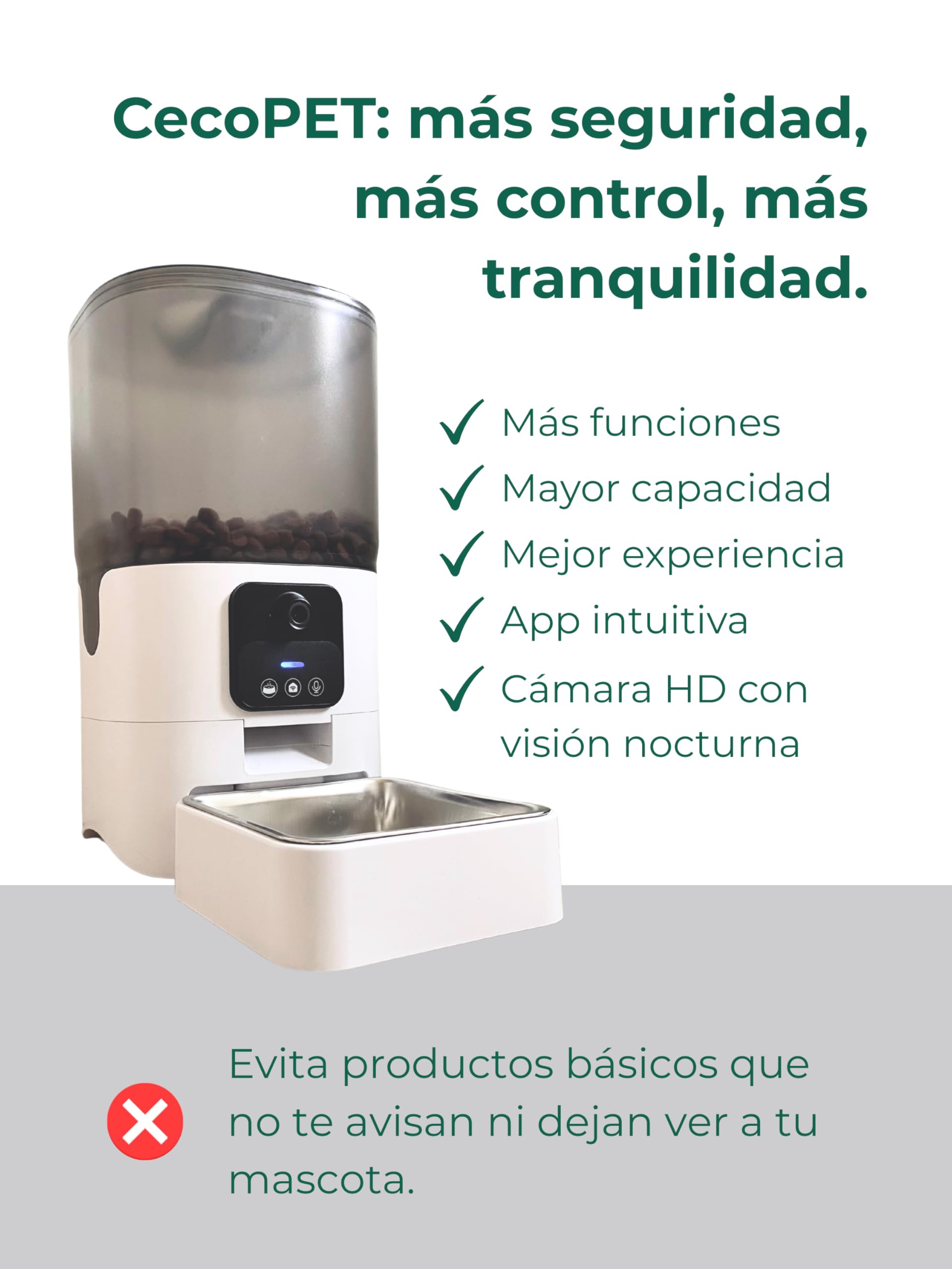 Comedero Automático con Cámara | Alimenta y Observa a tu Mascota Desde el Móvil | Control y Tranquilidad