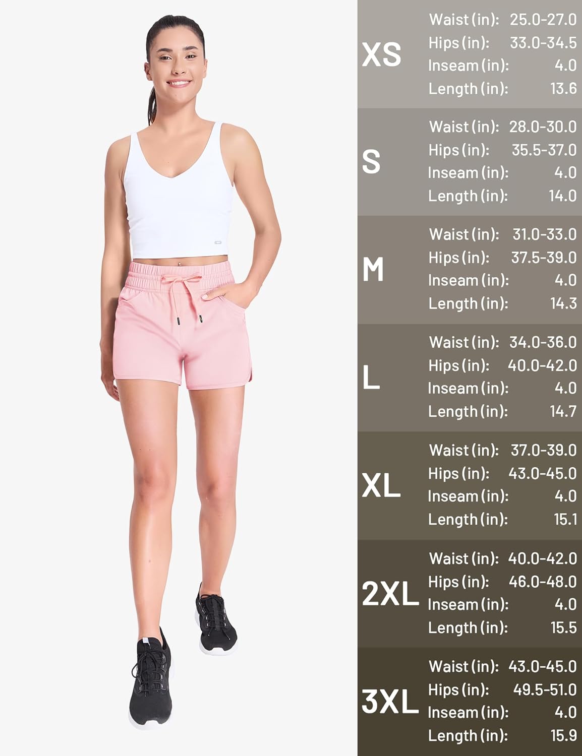 MIER Women's Running Shorts Quick Dry Athletic Workout High Waisted Active Shorts with Liner Zipper Pocket 4 Inch - Image 6