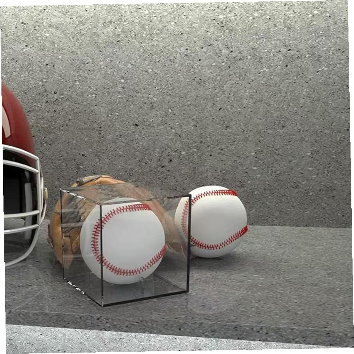 TEHAUX 3pcs Baseball Display Cases with Stands, Acrylic Baseball Holders and Storage Boxes, UV Protection Memorabilia Showcase for Signed Balls, Home and Office Collectible Display