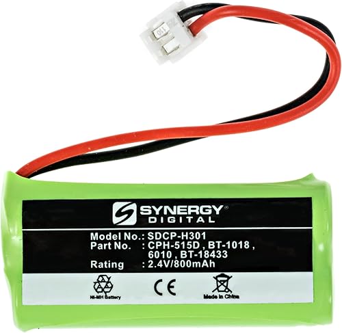 Miniatura 4 de Synergy Digital Batería inalámbrica para teléfono, compatible con V Tech 6321, (Ni-MH, 2.4 V, 700 mAh), ultra alta capacidad, repuesto para batería