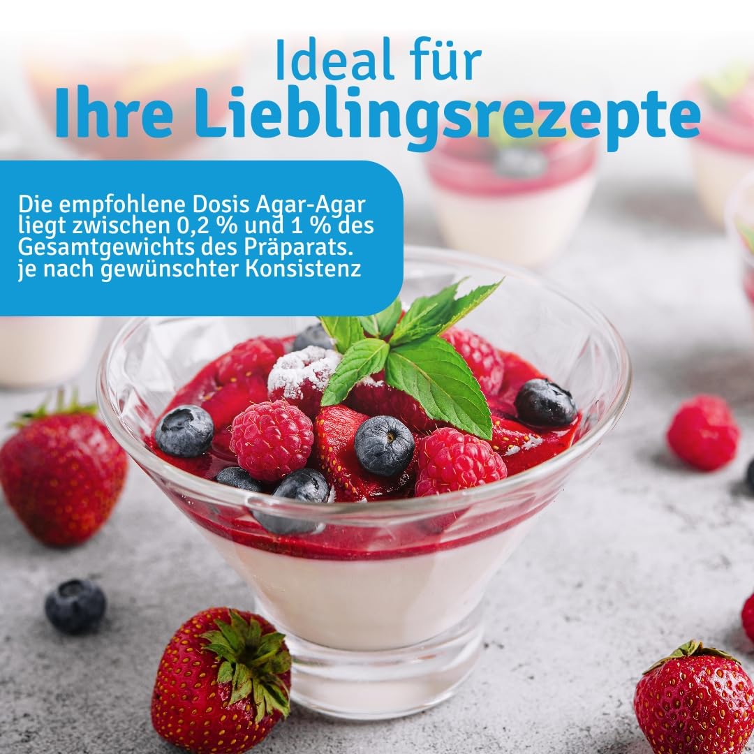 Mr.P Ingredients Agar Agar Pulver 1kg Dose, Natürliches und Pflanzliches Lebensmittelverdickungsmittel für Gelees, Dessert und Molekularküche und Mixologie, Glutenfrei, Ohne GVO, Halal, Koscher, Vegan