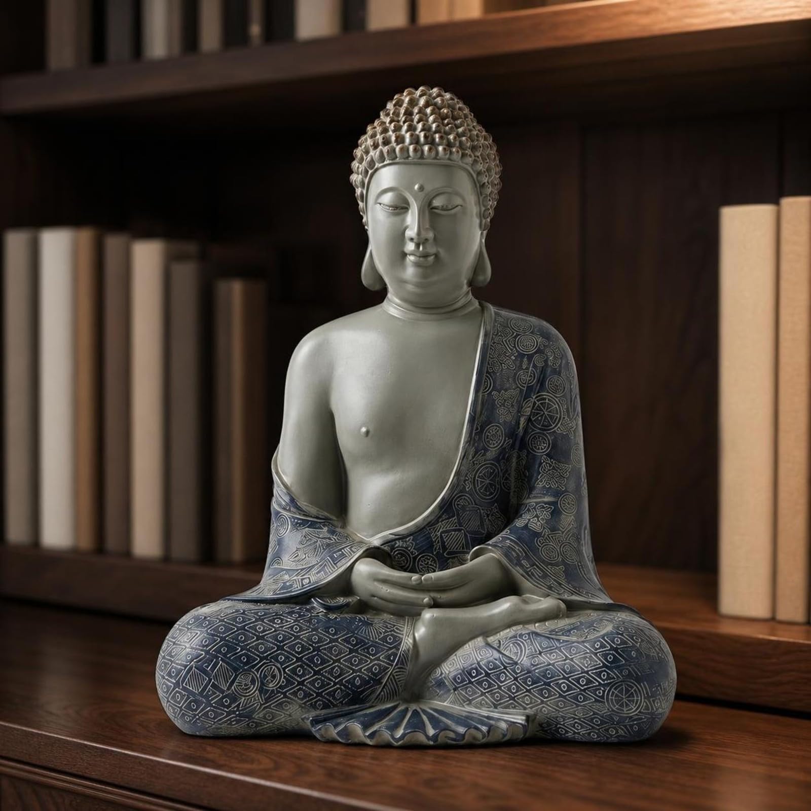 KESOTO Figura Buda Resistente Exquisito, Escultura Buda Sentado, Realista, Estatua Meditación, para Altar