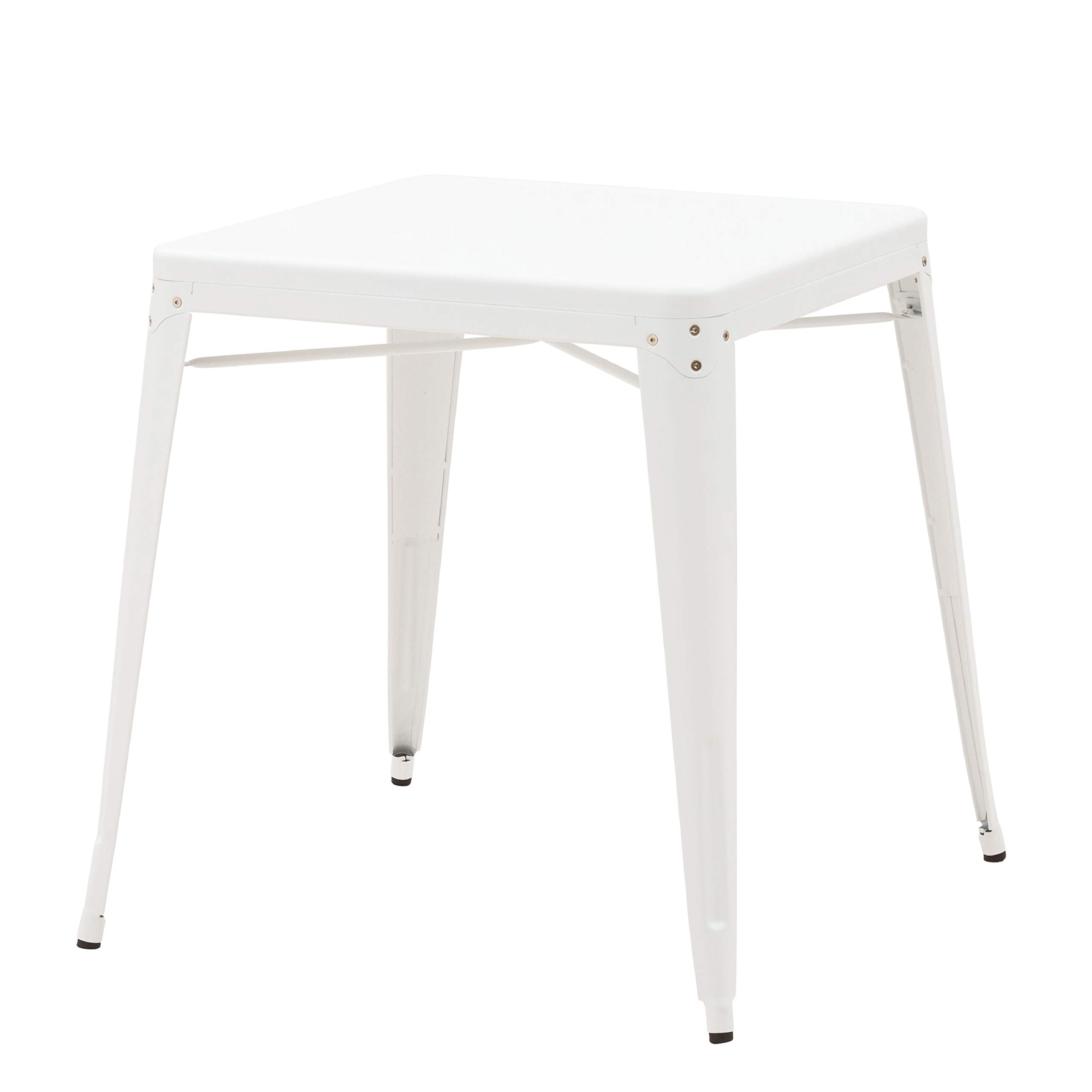 Cribel Italian Concept Best Contract, Stackable Table in Lacquered Aluminium, White, Single