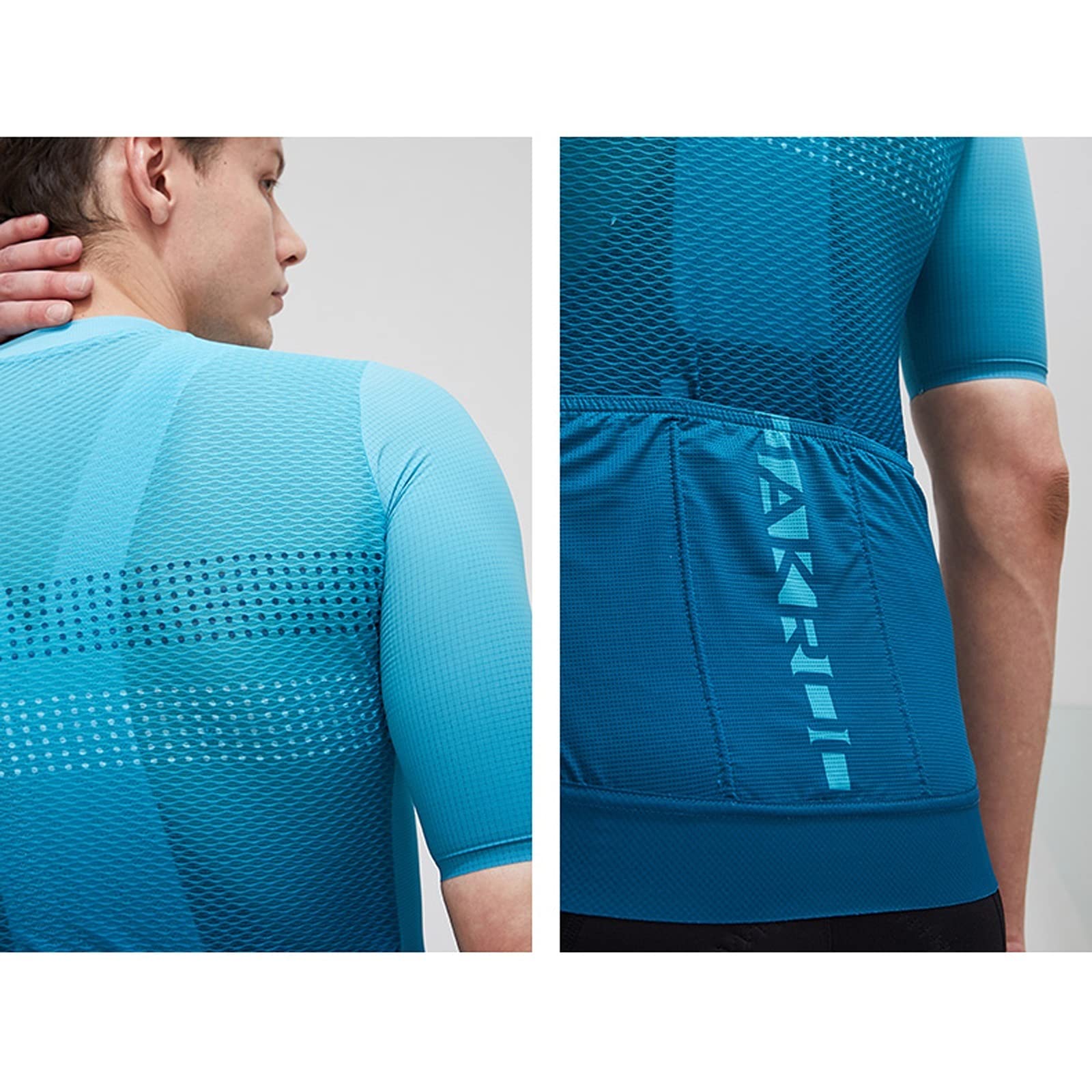 Męska odzież kolarska Męski Jazda na rowerze Koszulka z krótkim rękawem Jersey Moda Blue Gradient Design Rower Górski Koszula Rowerowa Oddychająca I Szybka Suszarka Tkanina Top Męskie koszulki kolarsk