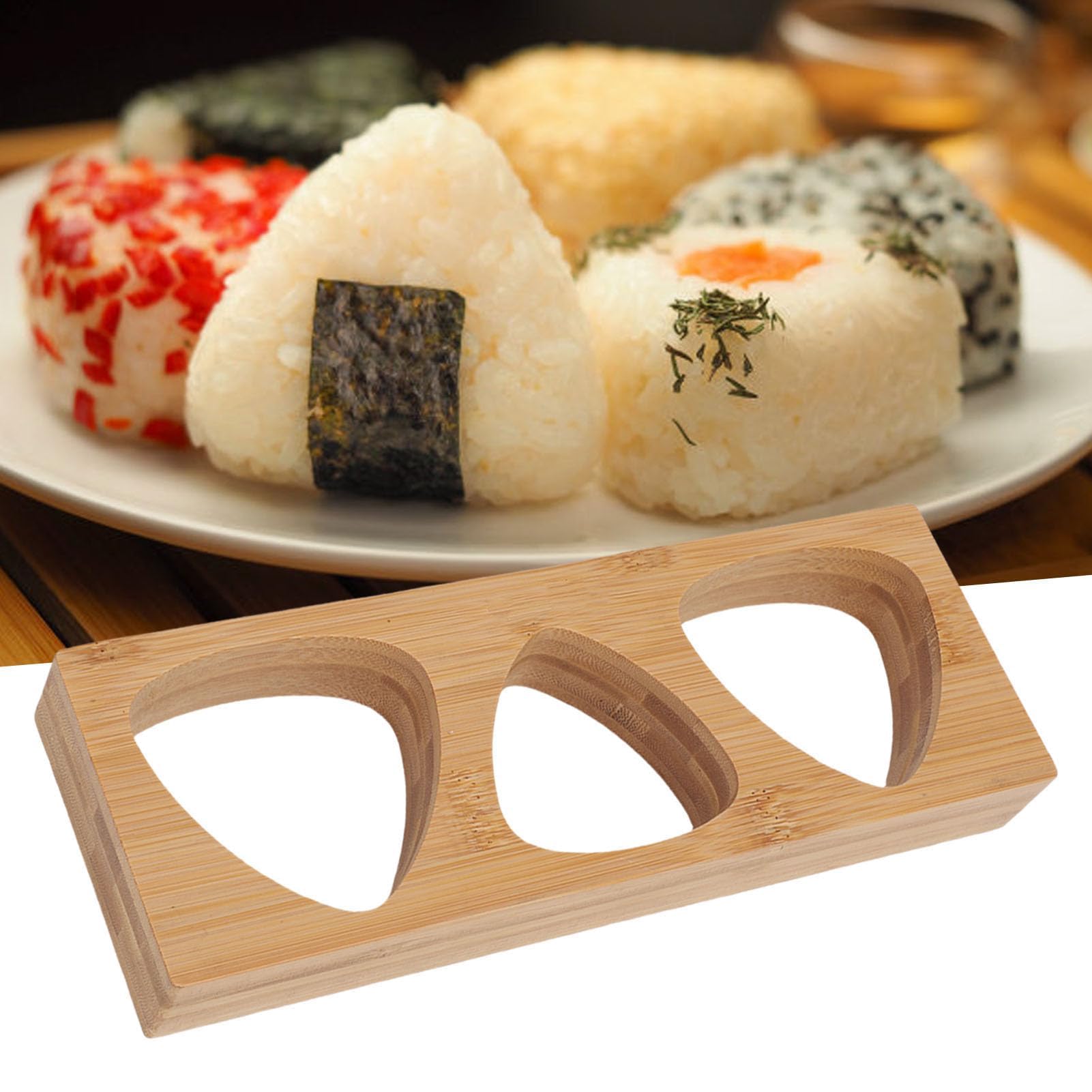 Pssopp Moule D'onigiri en Bois en Bois en Bois, Pressis de Riz Musubi Réutilisable et Sushis pour la Cuisine à la Maison Bricolage Japonais Cuisine