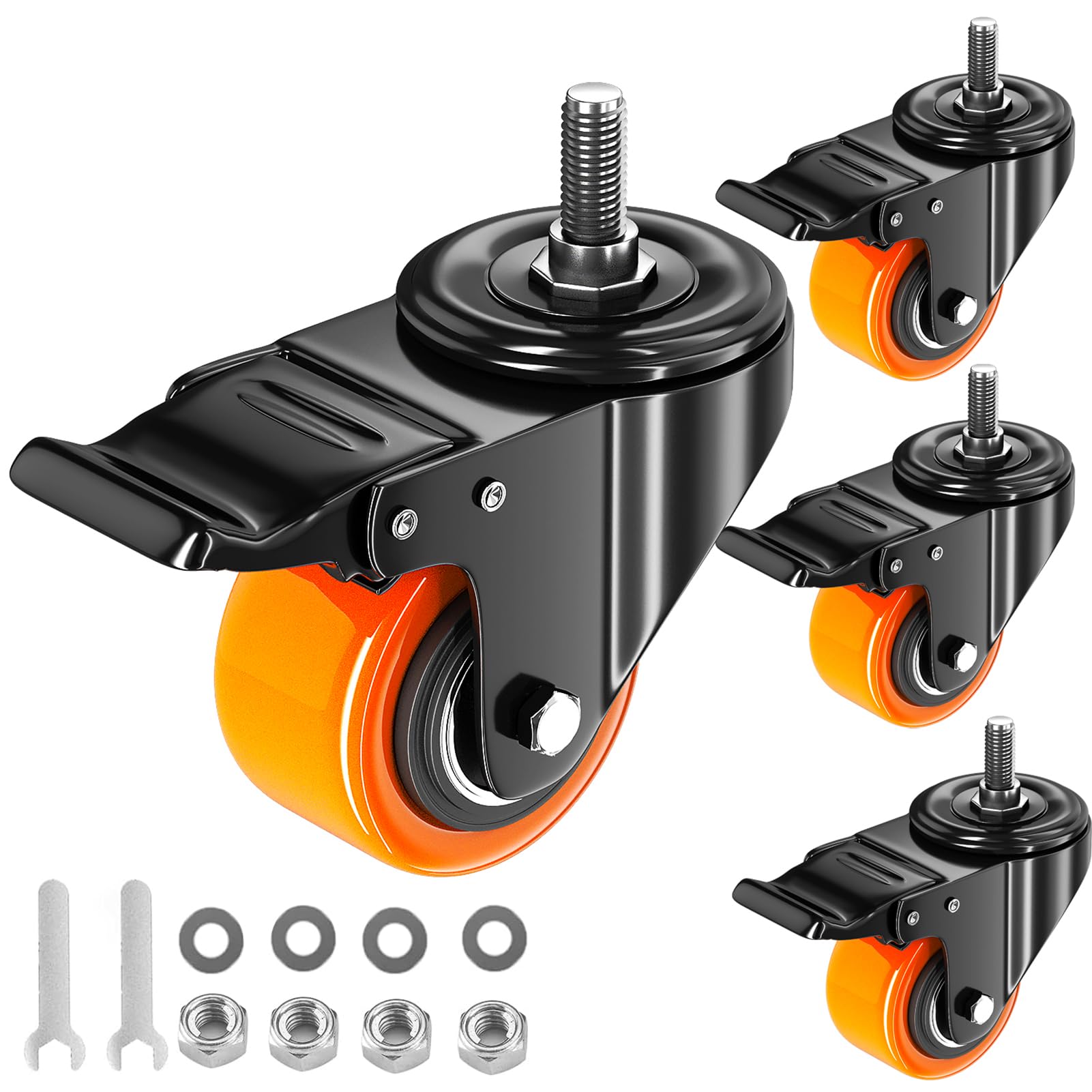 Heavy Duty 4 Inch Stem Casters - Set of 4 -11 Heavy Duty 4 Inch Stem Casters - Set of 4 -11